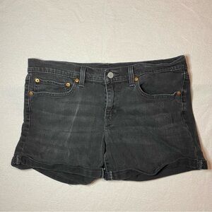 Levi’s Women’s Black Denim Jean Shorts With Cuffed Bottom Detail Size 31